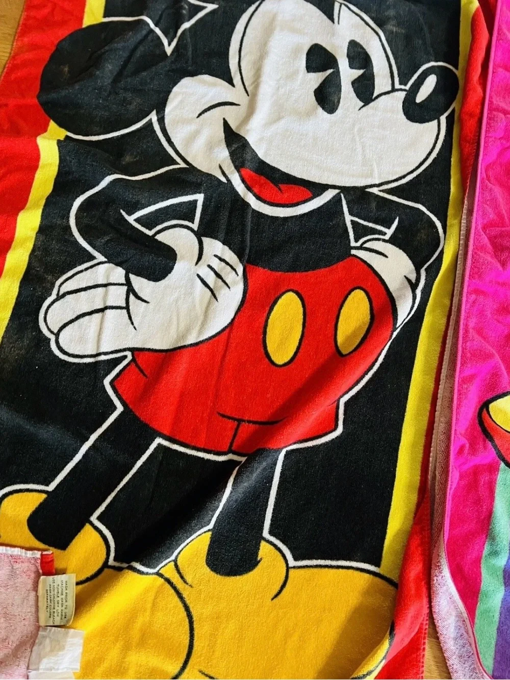 Mickey and Minnie Mouse Classic Tropical Beach Towel SET Vintage FRANCO Estate
